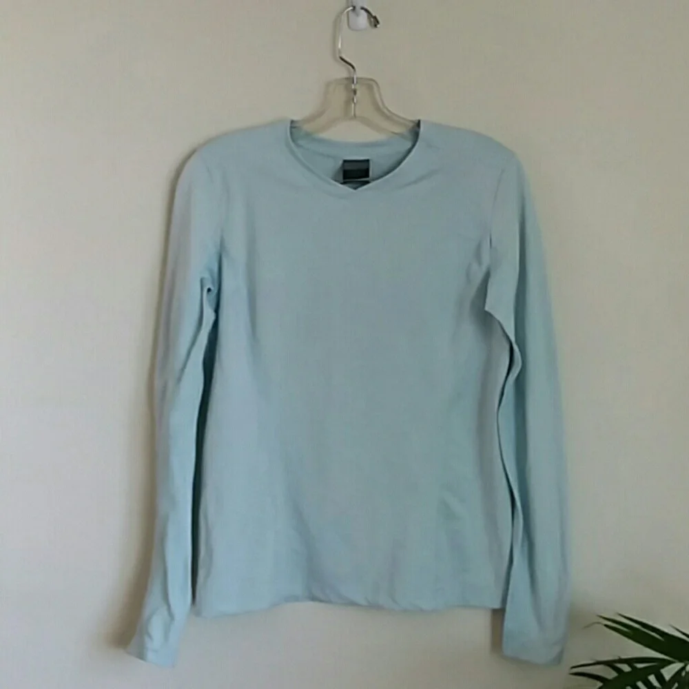 Nike workout long sleeve top light blue size xl